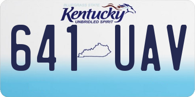 KY license plate 641UAV