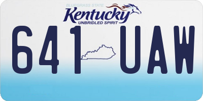 KY license plate 641UAW