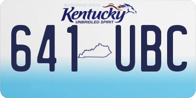 KY license plate 641UBC