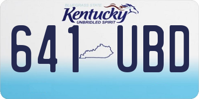 KY license plate 641UBD