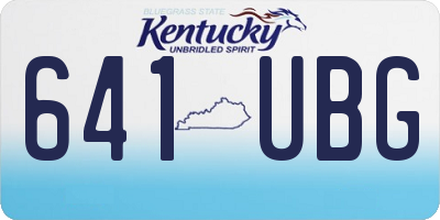 KY license plate 641UBG