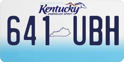 KY license plate 641UBH