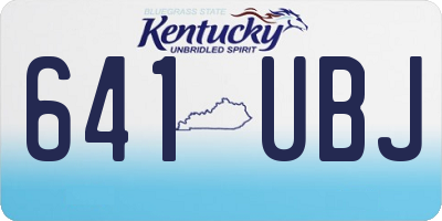 KY license plate 641UBJ