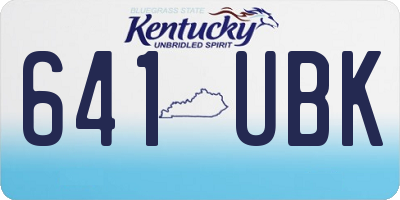 KY license plate 641UBK