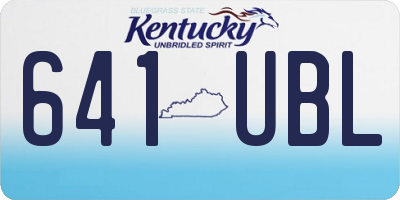 KY license plate 641UBL