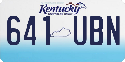 KY license plate 641UBN