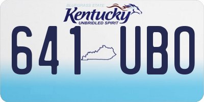 KY license plate 641UBO