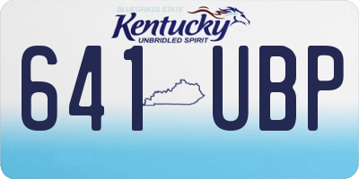 KY license plate 641UBP