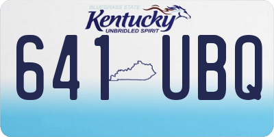 KY license plate 641UBQ
