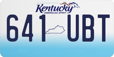KY license plate 641UBT