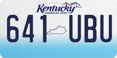 KY license plate 641UBU