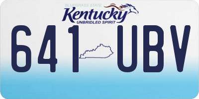 KY license plate 641UBV