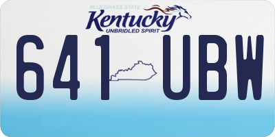 KY license plate 641UBW