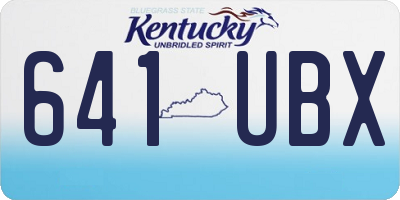 KY license plate 641UBX