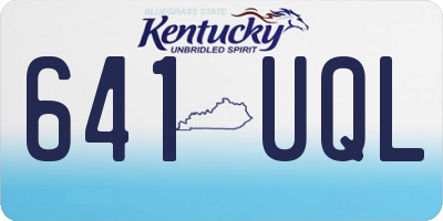 KY license plate 641UQL