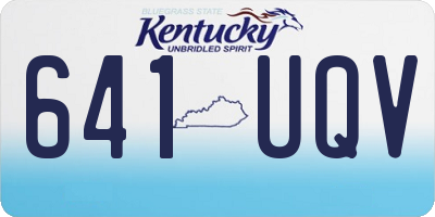 KY license plate 641UQV