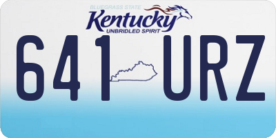 KY license plate 641URZ