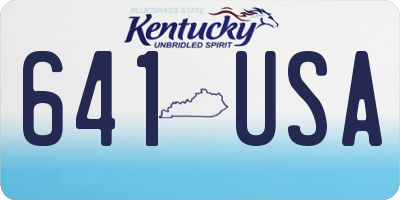 KY license plate 641USA