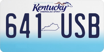 KY license plate 641USB