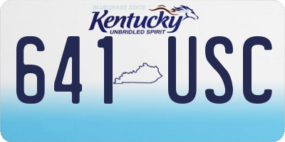 KY license plate 641USC