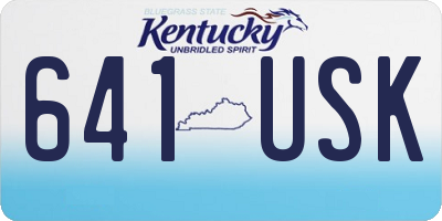 KY license plate 641USK