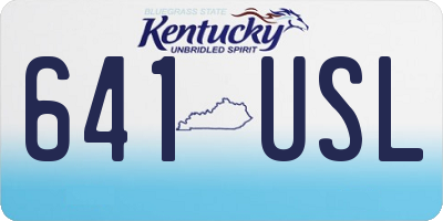 KY license plate 641USL