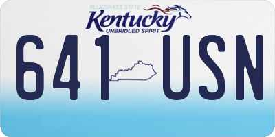 KY license plate 641USN