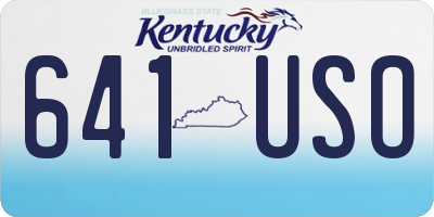 KY license plate 641USO