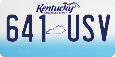 KY license plate 641USV
