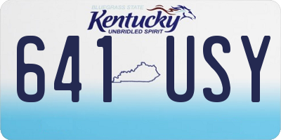 KY license plate 641USY