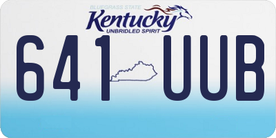 KY license plate 641UUB