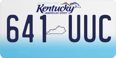 KY license plate 641UUC