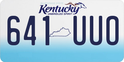 KY license plate 641UUO