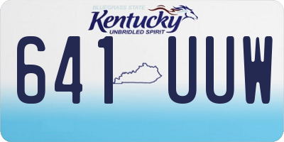 KY license plate 641UUW