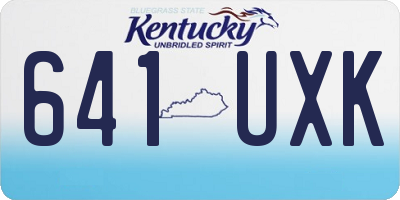 KY license plate 641UXK