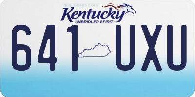 KY license plate 641UXU