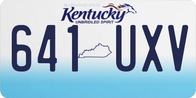 KY license plate 641UXV