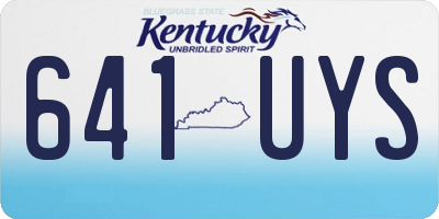 KY license plate 641UYS