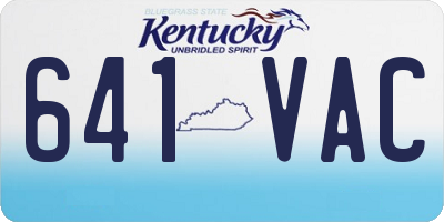 KY license plate 641VAC