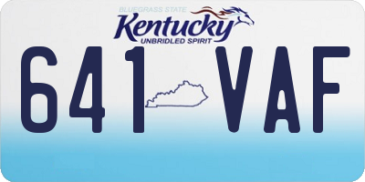 KY license plate 641VAF