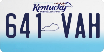 KY license plate 641VAH