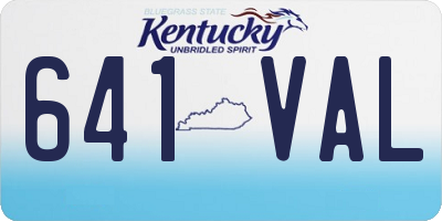 KY license plate 641VAL