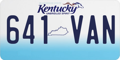 KY license plate 641VAN