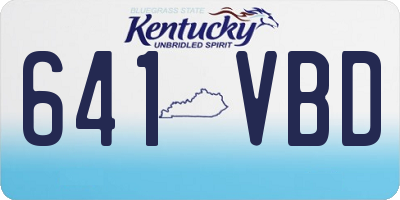 KY license plate 641VBD