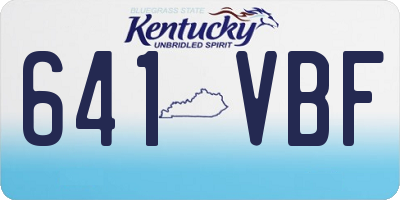 KY license plate 641VBF