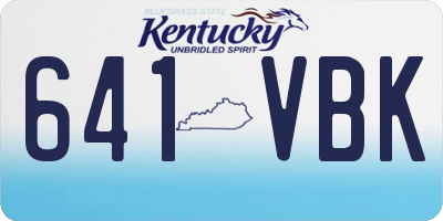 KY license plate 641VBK