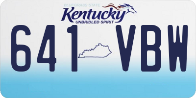 KY license plate 641VBW