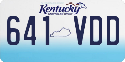 KY license plate 641VDD