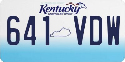 KY license plate 641VDW