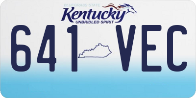 KY license plate 641VEC